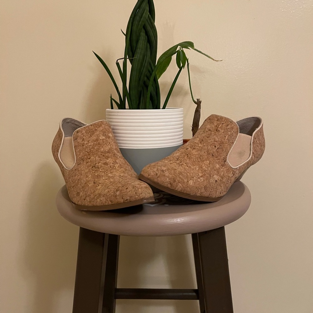 anthropologie cork booties